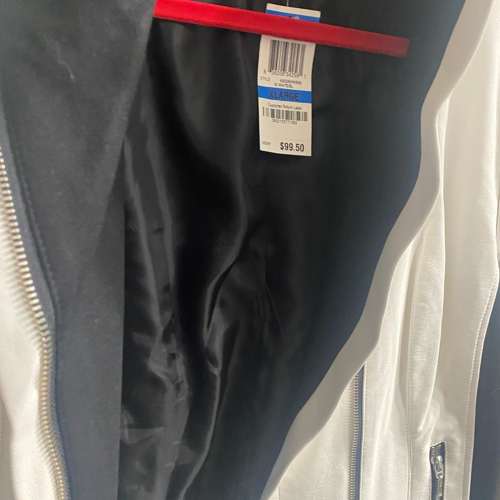 INC International Concepts Black and White Leather Jacket - Picture 8 of 8